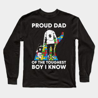 Dad Puzzle Autism Awareness Gift for Birthday, Mother's Day, Thanksgiving, Christmas Long Sleeve T-Shirt